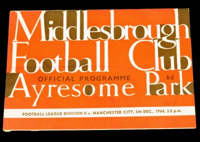 Manchester City v Middlesbrough 05.12.1964