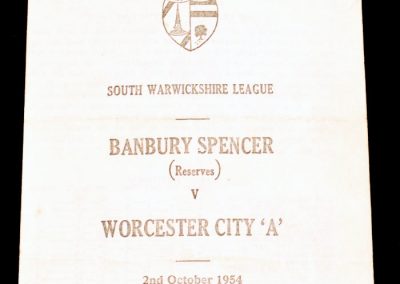 Banbury Spencer (reserves) v Worcester City A 02.10.1954