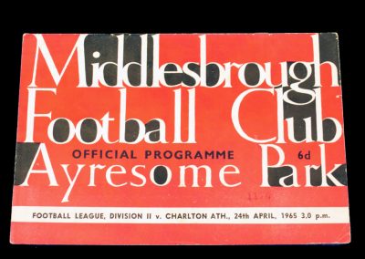 Charlton Athletic v Middlesbrough 24.04.1965