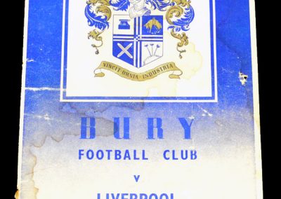 Bury FC v Liverpool 12.03.1955
