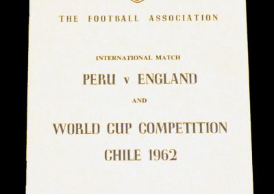 Peru v England 20.05.1962