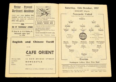 Newcastle United v Everton 12.10.1957