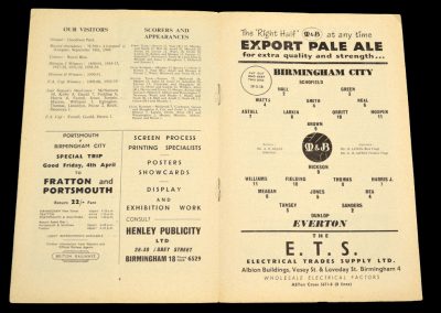 Birmingham City v Everton 29.03.1958