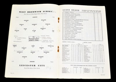 Leicester City v West Bromwich Albion 25.09.1954