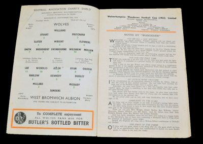Wolverhampton Wanderers v West Bromwich Albion 29.09.1954 | Charity Shield
