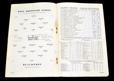Blackpool v West Bromwich Albion 11.12.1954