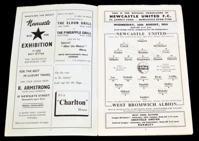 Newcastle United v West Bromwich Albion 25.08.1954