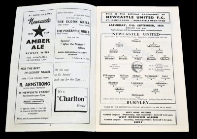 Burnley FC v Newcastle United 11.09.1954