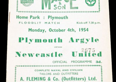 Plymouth Argyle v Newcastle United 04.10.1954