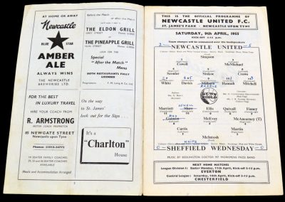 Sheffield Wednesday v Newcastle United 09.04.1955