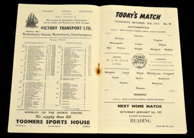 Southampton v Reading 26.12.1956