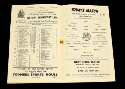Portsmouth v Southampton 16.02.1957 | Friendly