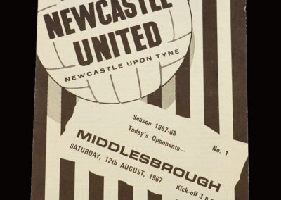 Middlesbrough v Newcastle 12.08.1967- Friendly