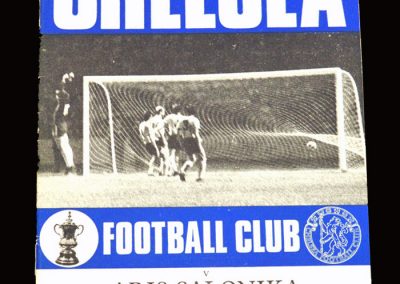 Chelsea v Aris Salonika 30.09.1970 - UEFA Cup Winners Cup 1st Round 2nd Leg