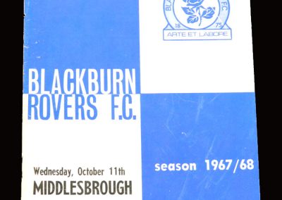 Middlesbrough v Blackburn 11.10.1967