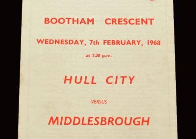 Middlesbrough v Hull 07.02.1968 - FA Cup 3rd 2nd Replay