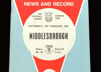 Middlesbrough v Aston Villa 10.02.1968