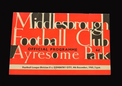 Middlesbrough v Coventry 04.12.1965