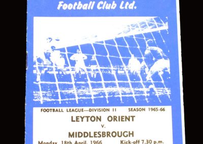 Middlesbrough v Leyton Orient 18.04.1966