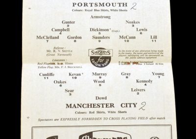 Man City v Portsmouth 14.12.1963
