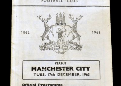 Man City v Notts County 17.12.1963 - League Cup Quarter Final