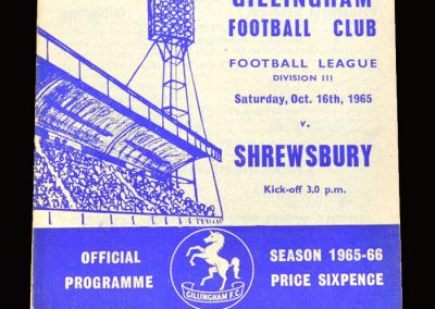 Shrewsbury v Gillingham 16.10.1965