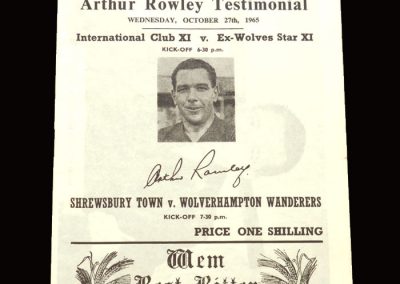 Internationals 11 v Ex-Wolves 11 27.10.1965 | Shrewsbury Town v Wolves 27.10.1965 - Arthur Rowley Testimonial