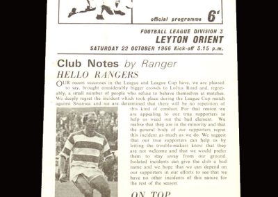 QPR v Leyton Orient 22.10.1966