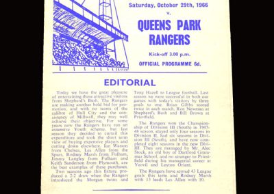 QPR v Gillingham 29.10.1966