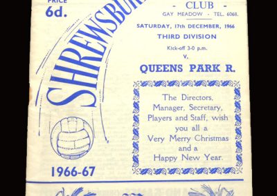QPR v Shrewsbury 17.12.1966