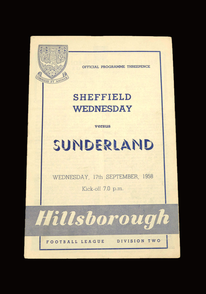 Sunderland v Sheff Wed 17.09.1958