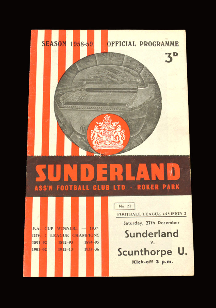 Sunderland v Scunthorpe 27.12.1958