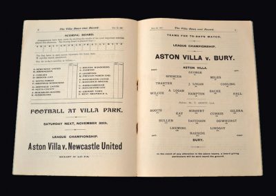 Aston Villa v Bury 23.11.1907