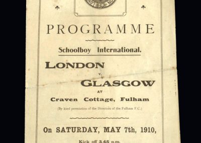 London Schools v Glasgow Schools 07.05.1910