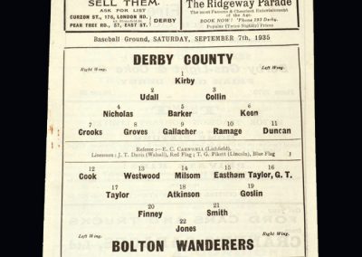 Derby v Bolton 07.09.1935