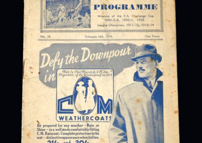 Blackburn v Sunderland 16.02.1939 - FA Cup 5th Round Replay 0-0