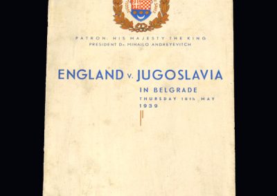 England v Yugoslavia 18.05.1939