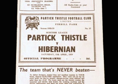 Partick Thistle v Hibernian 11.04.1959