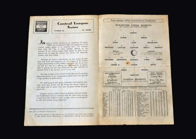 Man Utd Reserves v Everton Reserves 22.08.1960