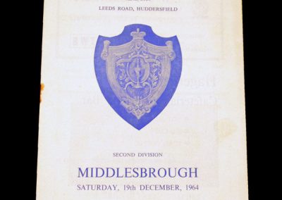 Huddersfield Town v Middlesbrough 19.12.1964 | Postponed