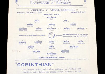 Chelsea v Middlesbrough 04.10.1930