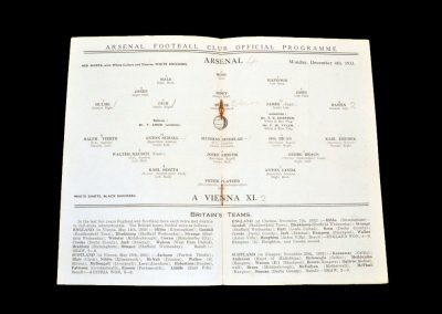 Arsenal v Vienna XI 04.12.1933