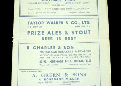 Walthamstow v Stockport 15.12.1938 - FA Cup 2nd Round Replay (1-3)
