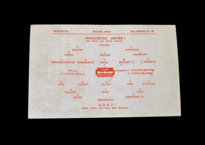 Man Utd v Bury 06.03.1946 (Lancs Cup)