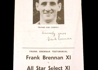 Frank Brennan Testimonial 30.04.1962