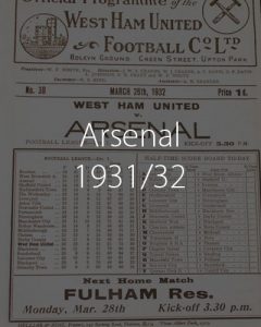 Arsenal 1931 1932