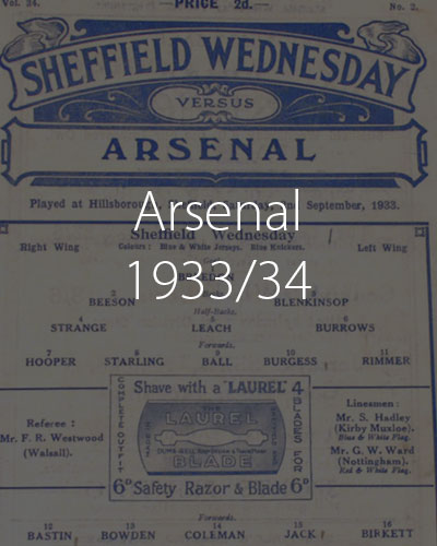 Arsenal 1933 1934 season