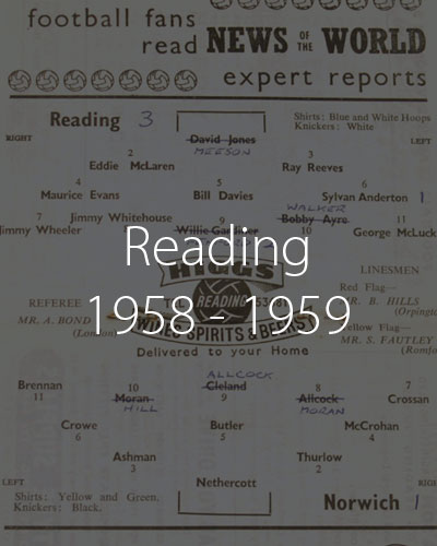 Reading 1958/59 Season