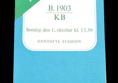 Boldklub v KB 01.10.1972