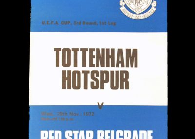 Spurs v Red Star Belgrade 29.11.1972